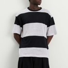 YMC Men's Triple T Shirt in Black/Light Grey