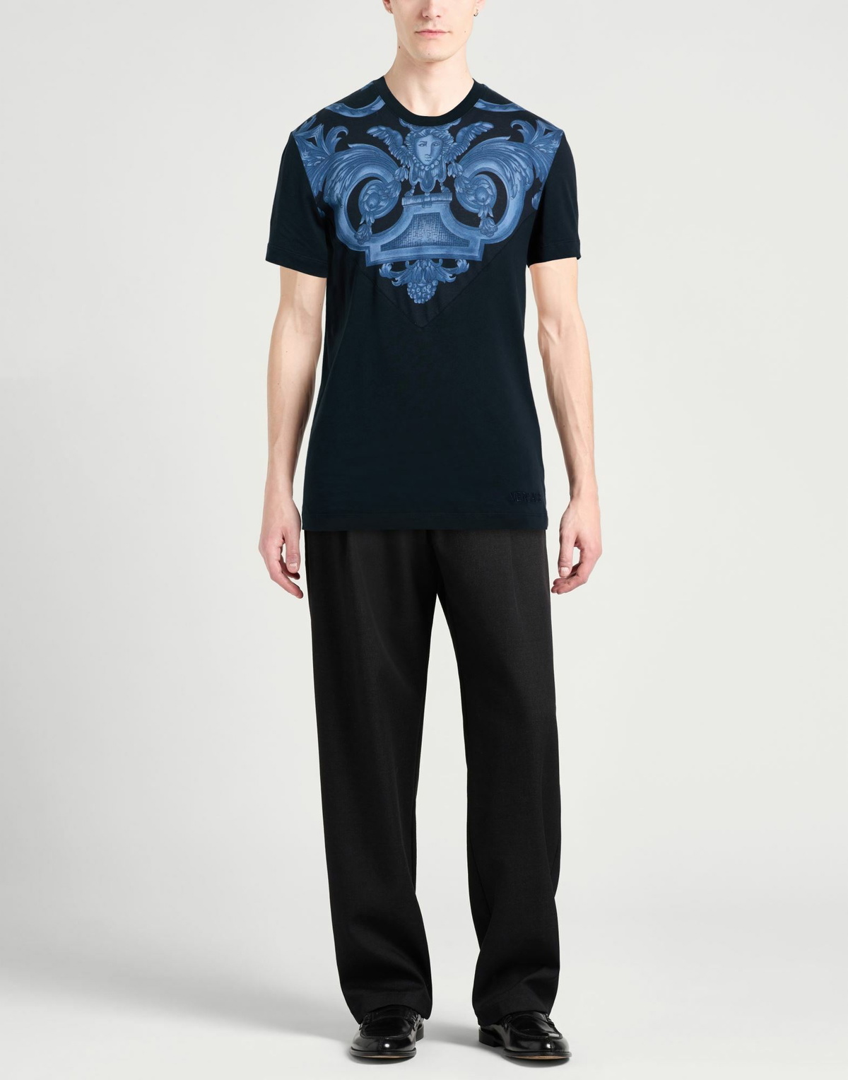 Versace Mens T-shirt Midnight in Blue