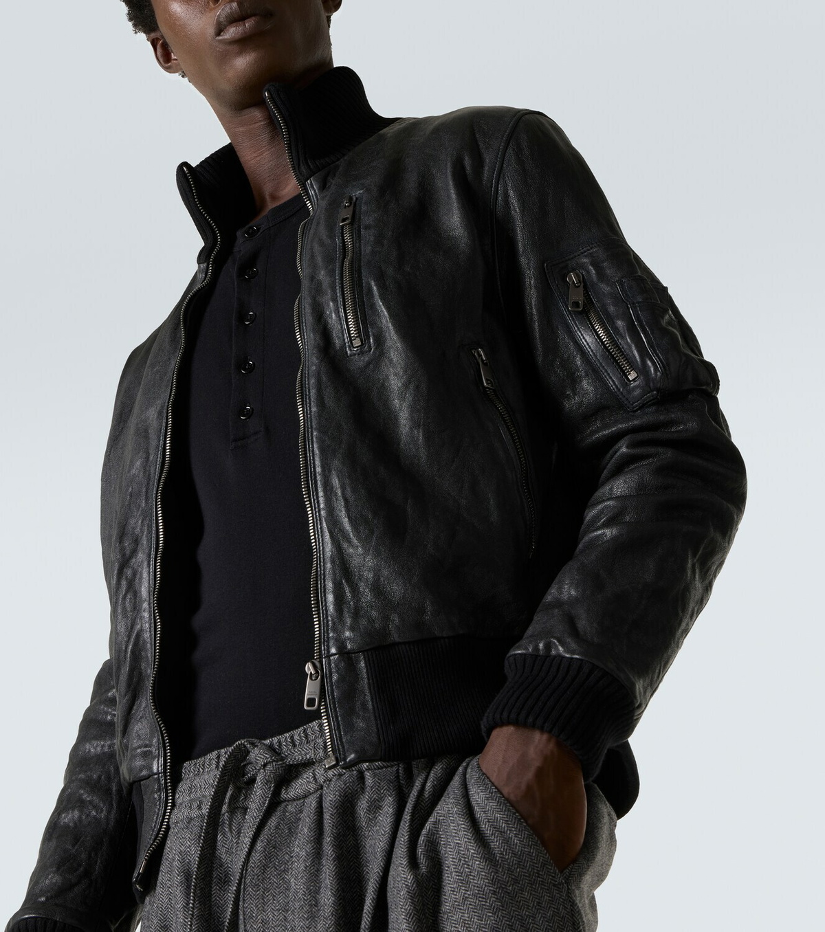 Dolce&Gabbana Leather bomber jacket