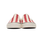 Vans Red and White Striped Classic 98 DX Slip-On Sneakers