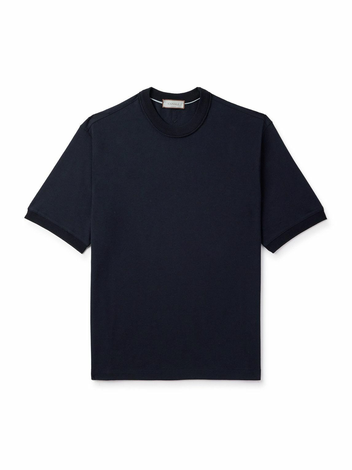 Canali - Logo-Embroidered Printed Cotton and Silk-Blend