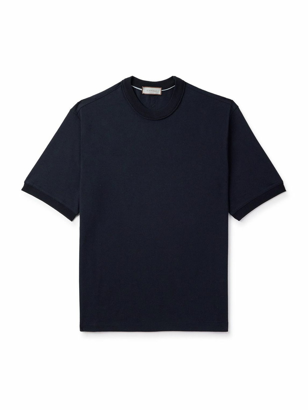 Photo: Canali - Cotton-Jersey T-Shirt - Blue
