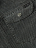 TOM FORD - Garment-Dyed Cotton-Blend Corduroy Trucker Jacket - Gray