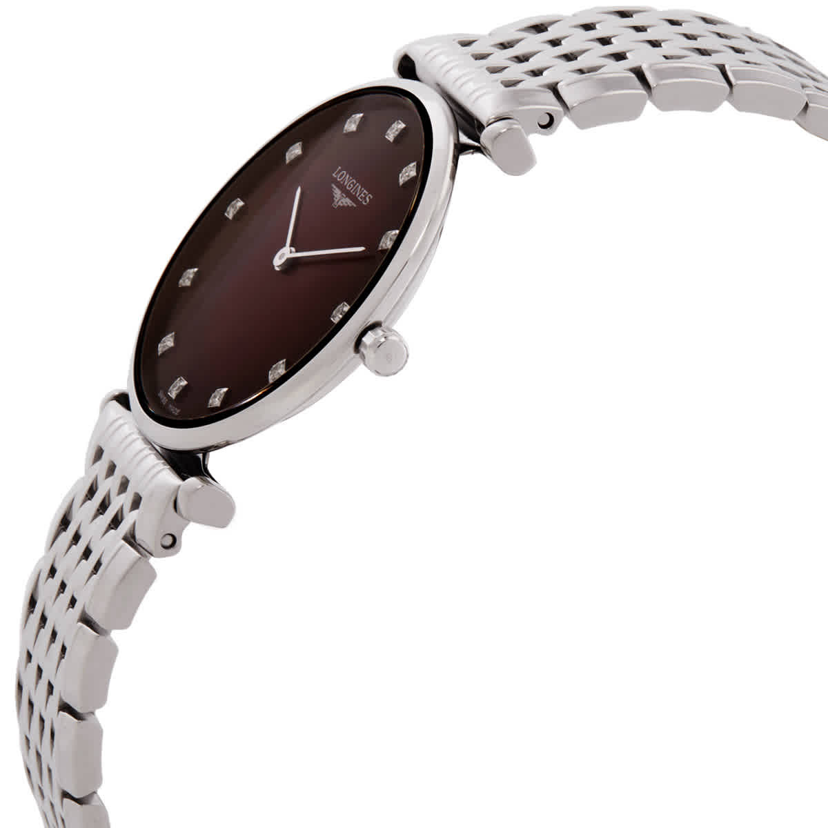 Longines La Grande Classique Quartz Diamond Red Dial Ladies Watch L4.512.4.91.6