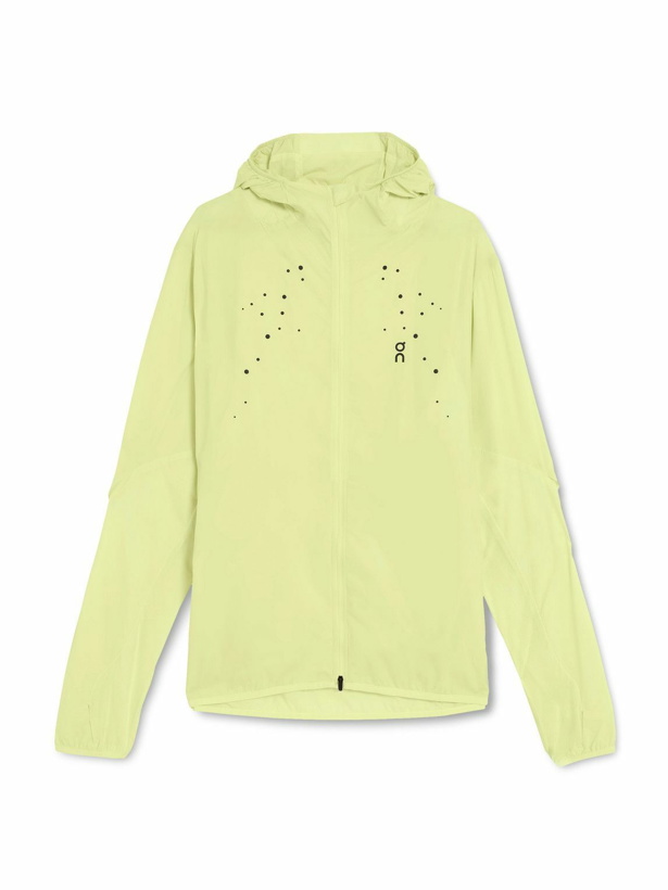 Photo: ON - POST ARCHIVE FACTION Printed Shell Hooded Running Jacket - Yellow