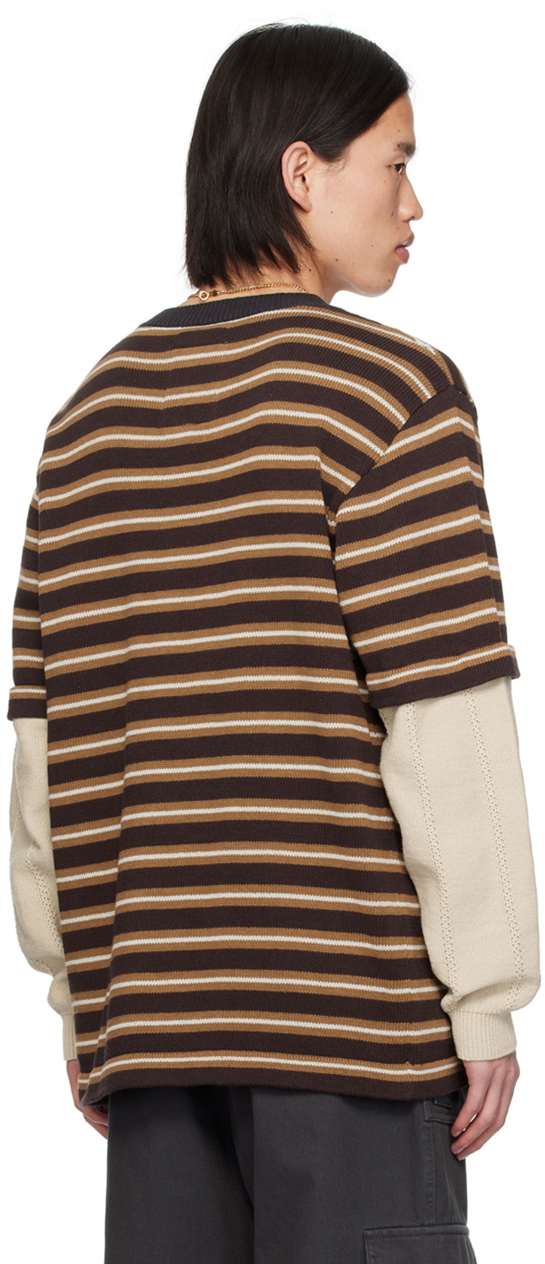 RICE NINE TEN Brown Layered Long Sleeve T-Shirt