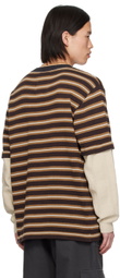 RICE NINE TEN Brown Layered Long Sleeve T-Shirt