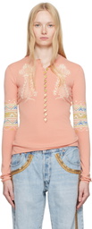 Conner Ives Pink Sock Long Sleeve Henley