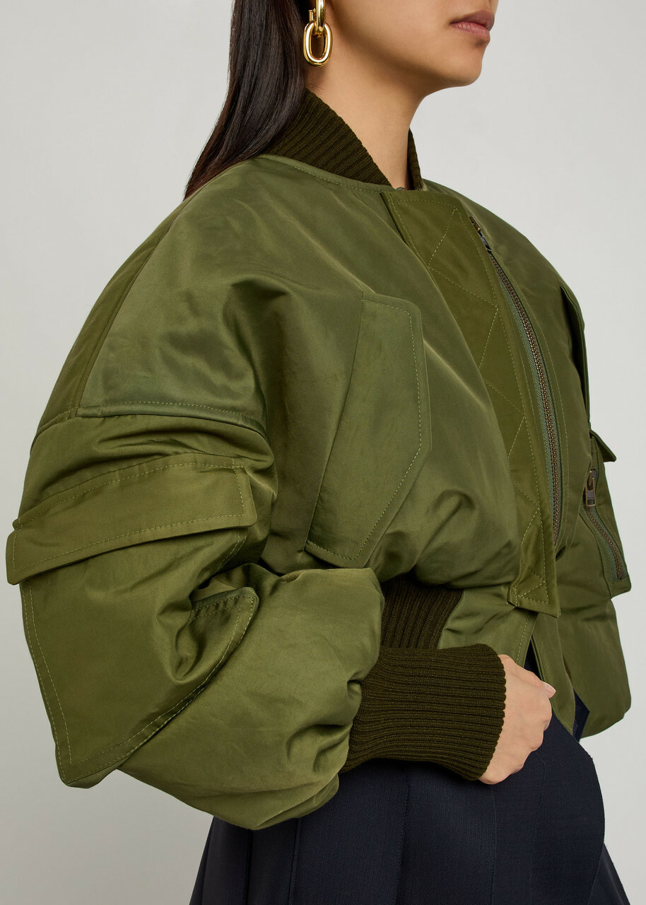 A.W.A.K.E Mode MA1 Padded Taffeta Bomber Jacket Khaki