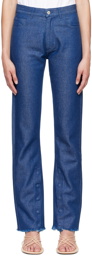 Marques Almeida Navy Slanted Jeans