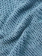 RRL - Textured-Cotton Henley T-Shirt - Blue