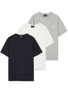 Moncler Grenoble Logo-appliquéd Cotton T-shirt set of Three Light Grey
