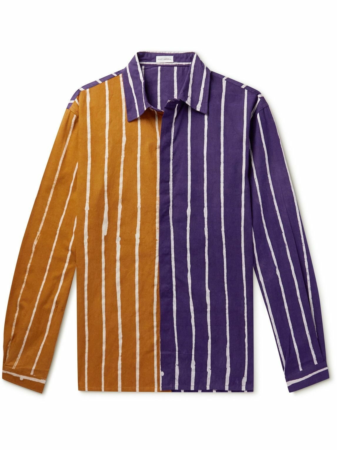 Photo: Post-Imperial - Colour-Block Striped Cotton-Poplin Shirt - Multi