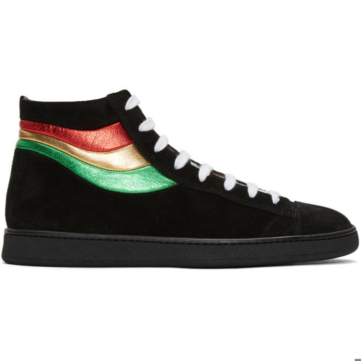 Photo: Marc Jacobs Black Stripes High-Top Sneakers