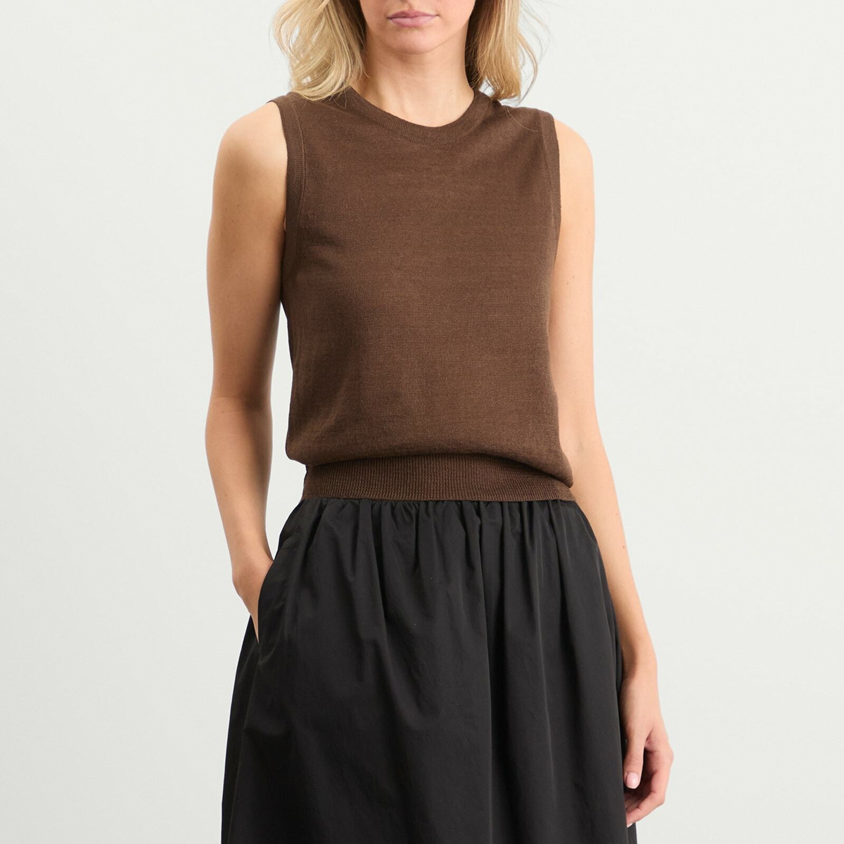 Nothing Written Women's Rola Linen Sleeveless Top in Brown