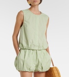Simkhai Gingham cotton-blend top