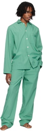 Tekla Green Long Sleeve Pyjama Shirt
