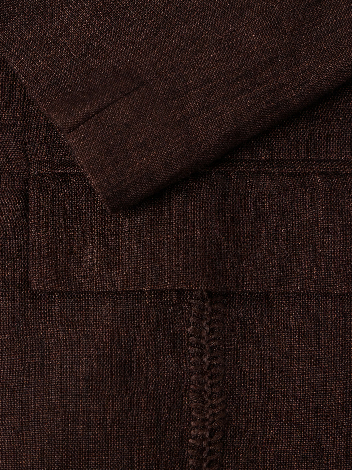 Kartik Research - Rabari Embroidered Linen Suit Jacket - Brown