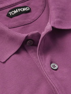 TOM FORD - Slim-Fit Garment-Dyed Cotton-Piqué Polo Shirt - Purple