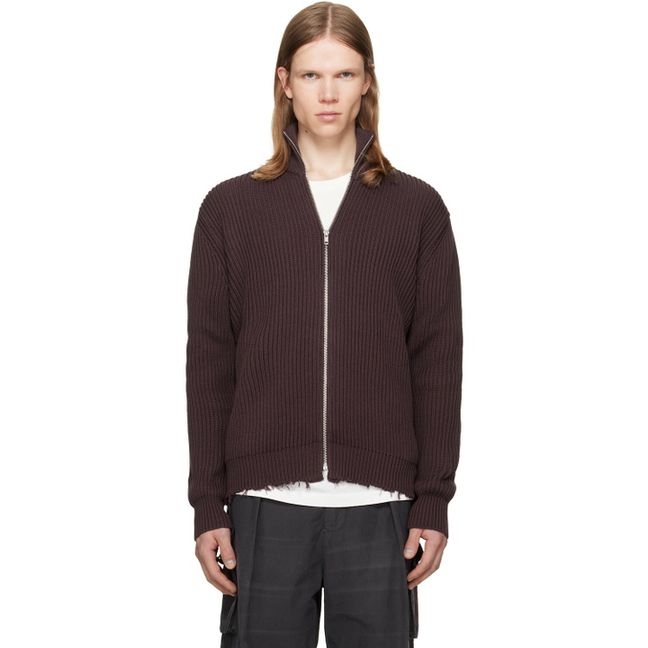 Photo: MM6 Maison Margiela Brown Ribbed Cotton Sweater