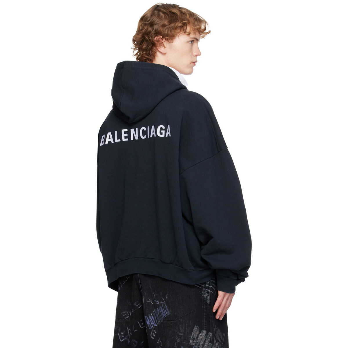 Balenciaga Black 'Balenciaga' Back Polo Hoodie