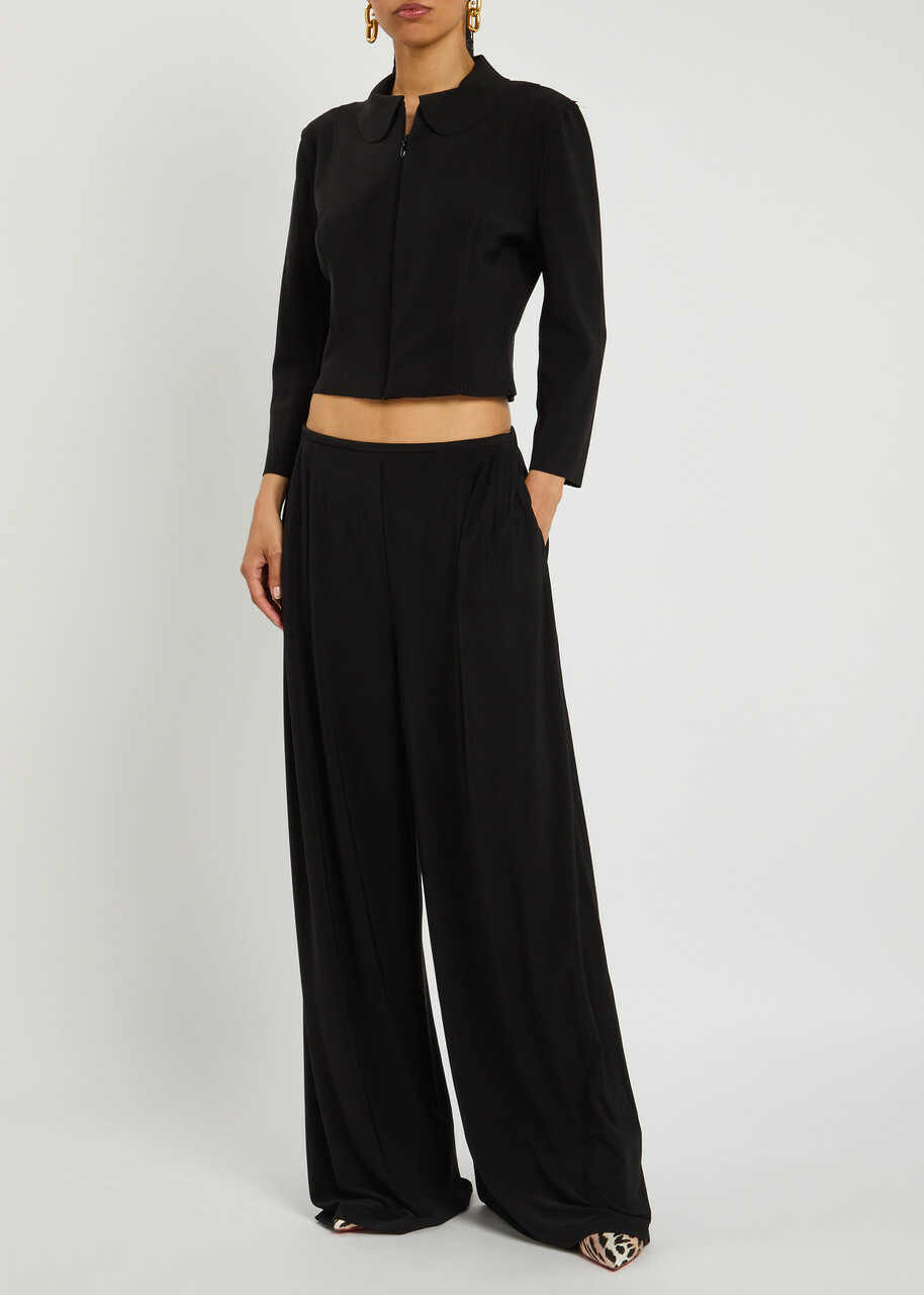Norma Kamali Mens Pleat Stretch-jersey Trousers Black