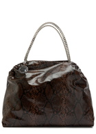 Stella Mccartney Falabella Python-effect Faux Leather Tote - Dark Brown - One Size