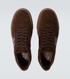 Tod's Leather-trimmed suede sneakers
