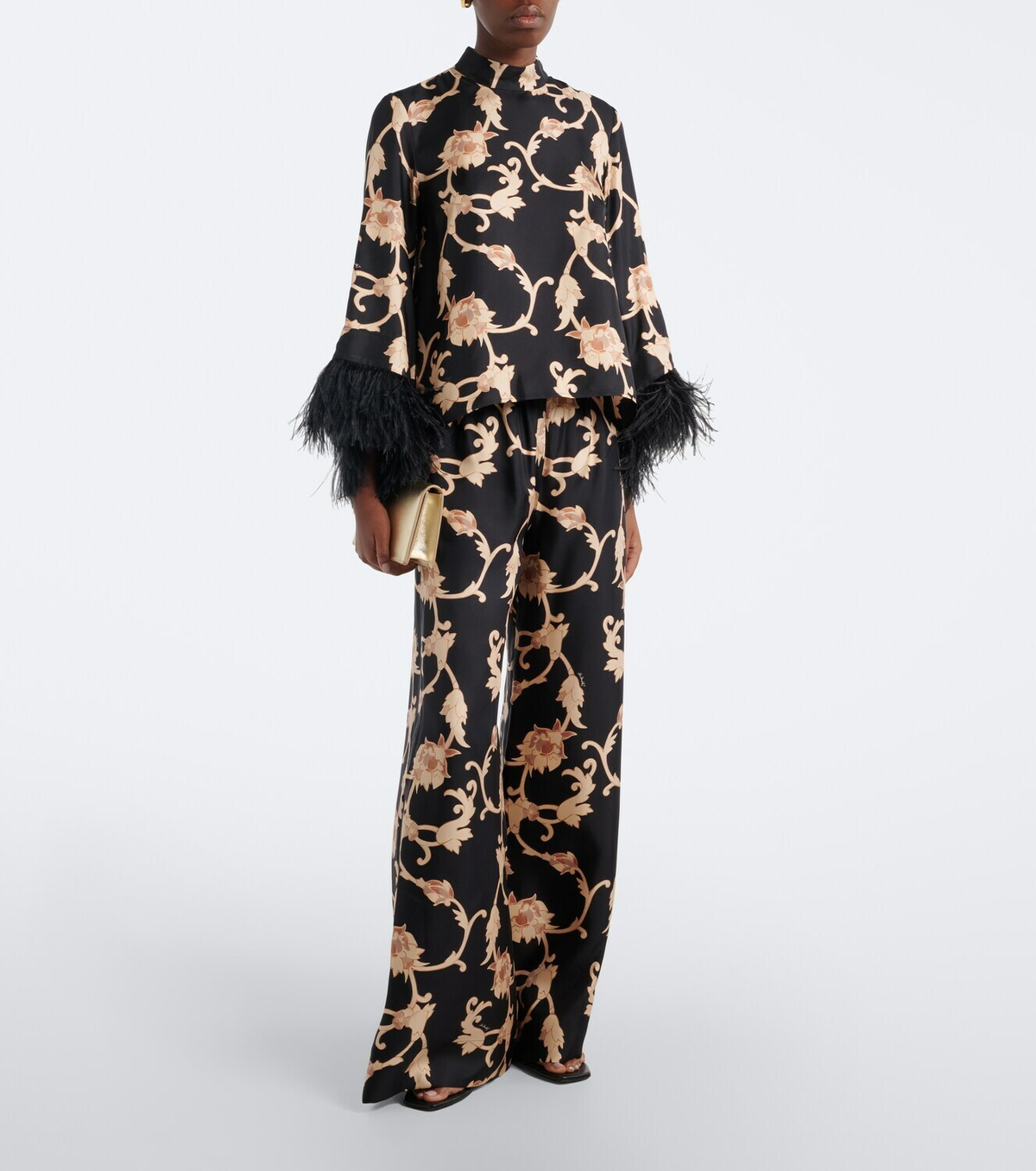 La DoubleJ Buttercup printed silk palazzo pants