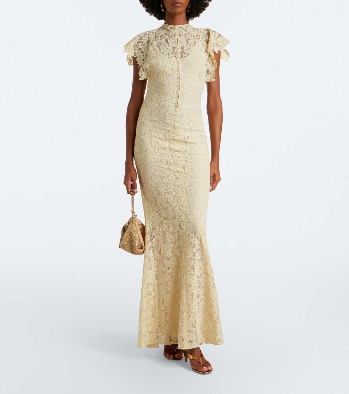De La Vali Laia cutout cotton-blend lace maxi dress