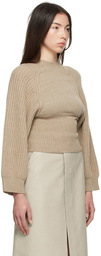 Stella McCartney Beige Knit Cropped Crewneck