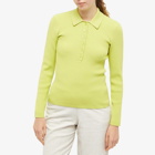 Samsøe Samsøe Women's Ashli Knitted Polo Shirt Top in Acid Green