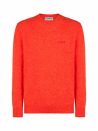 MC2 Saint Barth Man Orange Stretch Wool Sweater With St. Barth Embroidery