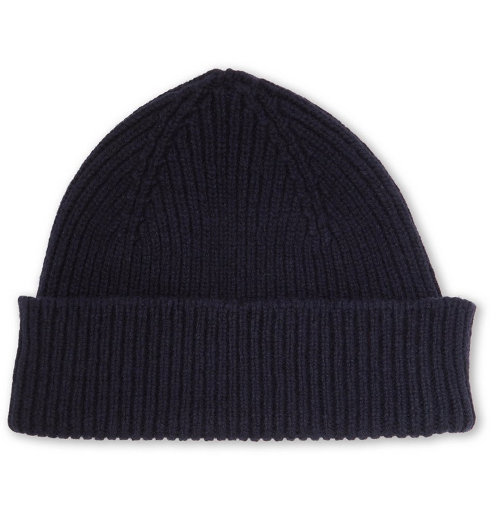 Photo: Paul Smith - Ribbed Cashmere and Wool-Blend Beanie - Men - Navy