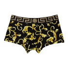 Versace Underwear Black Brocade Print Boxers