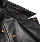 Dunhill - Duke Oversized Belted Leather Biker Jacket - Black
