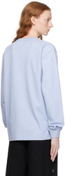 Alexander Wang Blue Glitter Long Sleeve T-Shirt