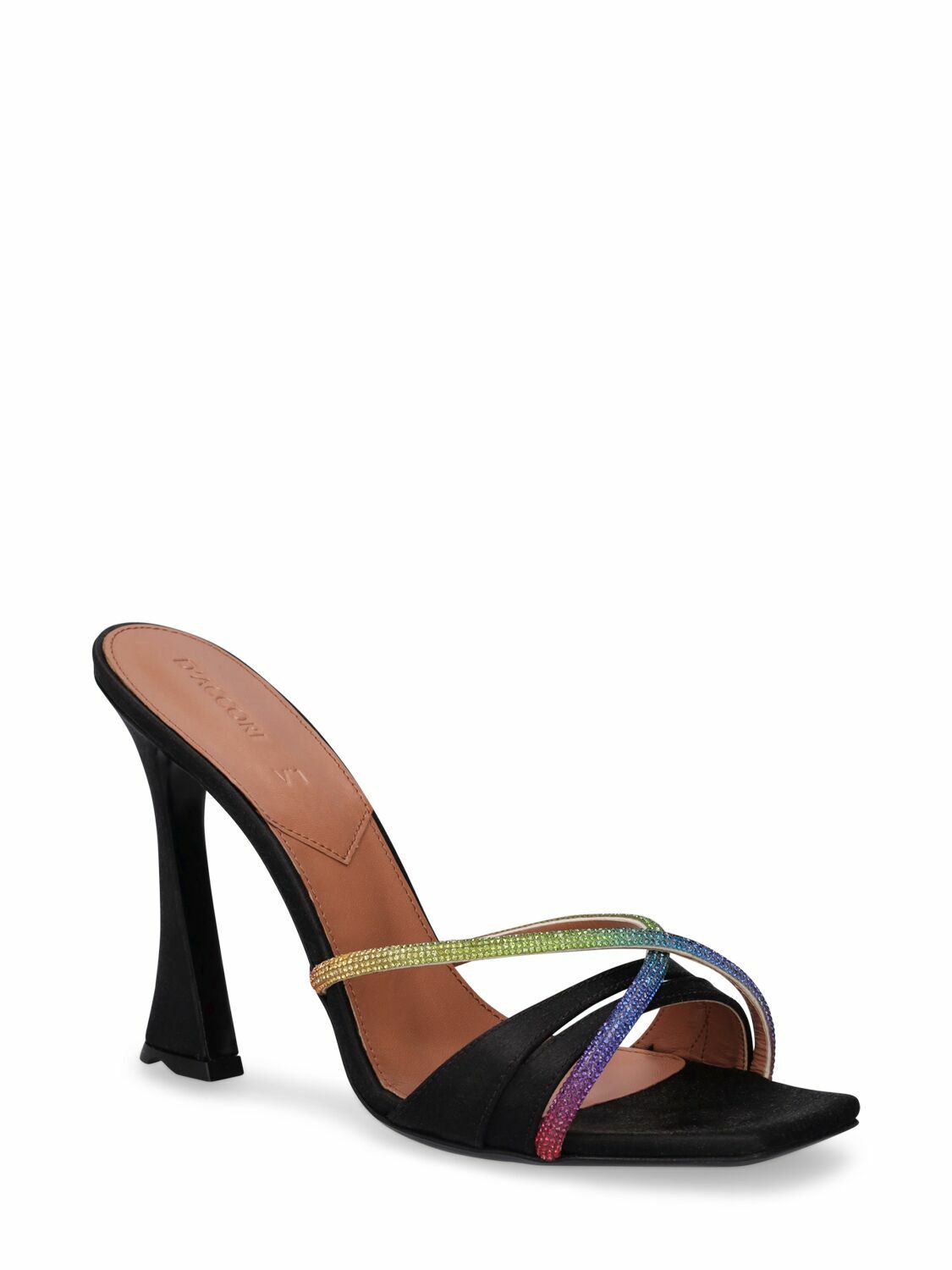 D'ACCORI - 100mm Lust Satin & Crystals Sandals