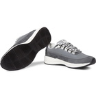 A.P.C. - Techno Homme Reflective-Panelled Suede and Nylon Sneakers - Gray