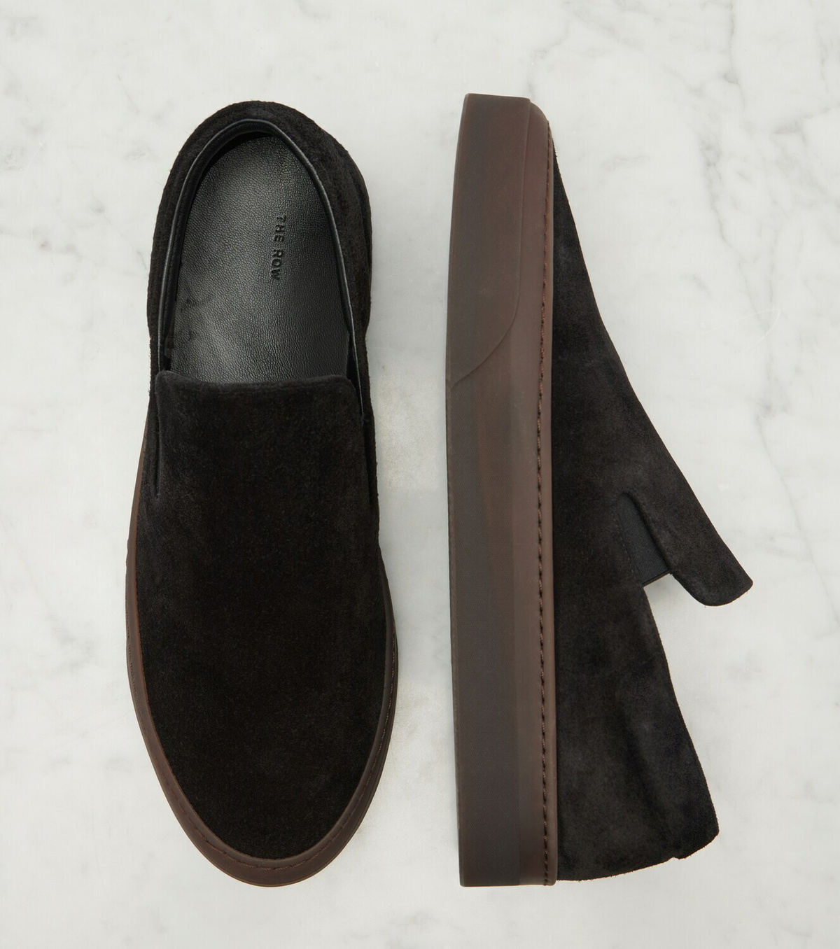 The Row MH suede slip-on shoes