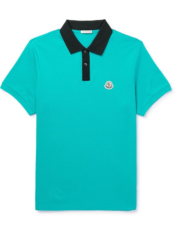 Photo: Moncler - Logo-Appliquéd Cotton-Piqué Polo Shirt - Green