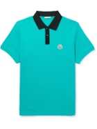 Moncler - Logo-Appliquéd Cotton-Piqué Polo Shirt - Green