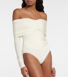 Khaite - Panza off-shoulder crêpe jersey bodysuit