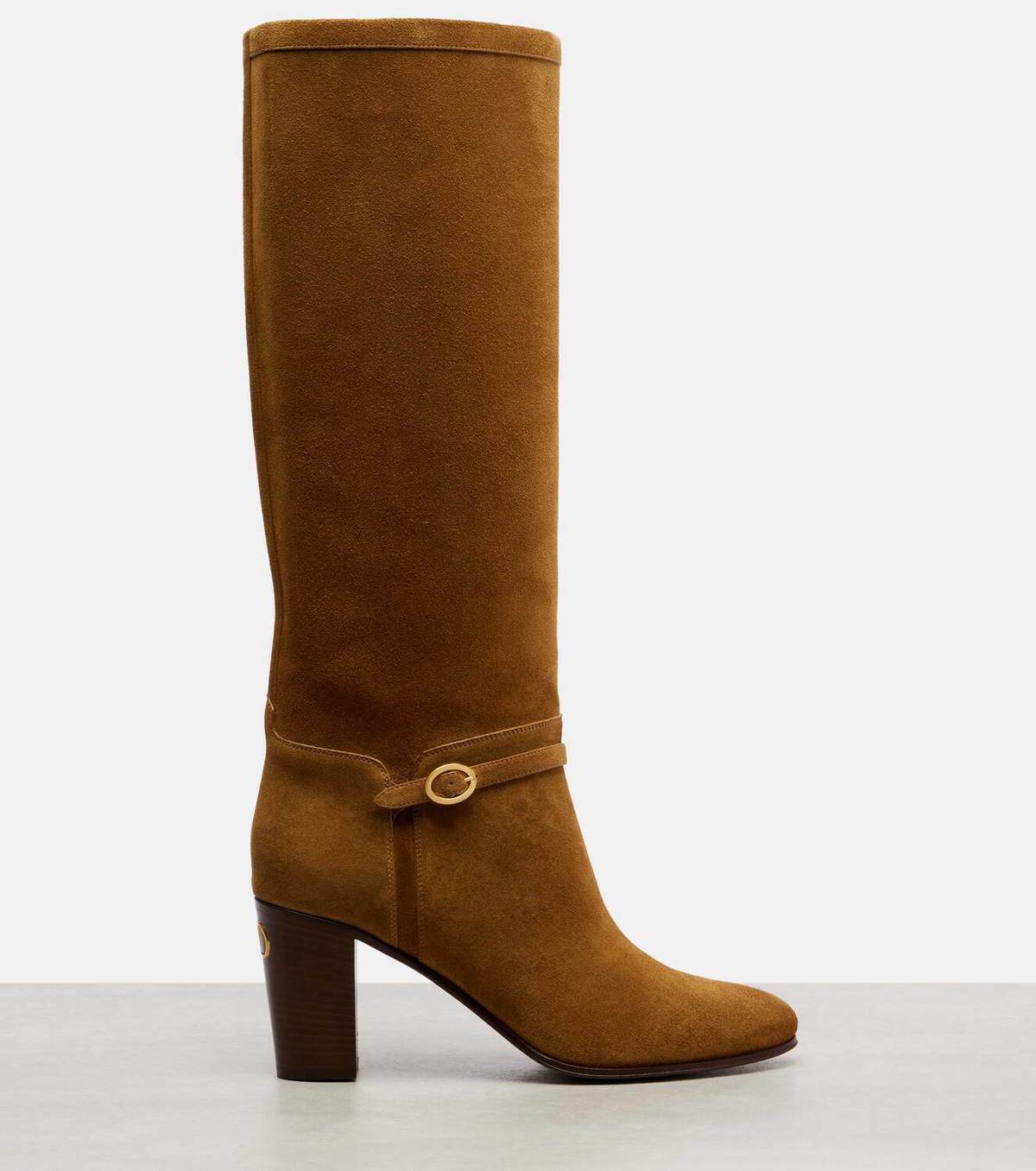 VALENTINO 25S GARAVANI PATTIE KNEE-HIGH BOOTS 80 MM IN DARK BROWN SUEDE main image 1