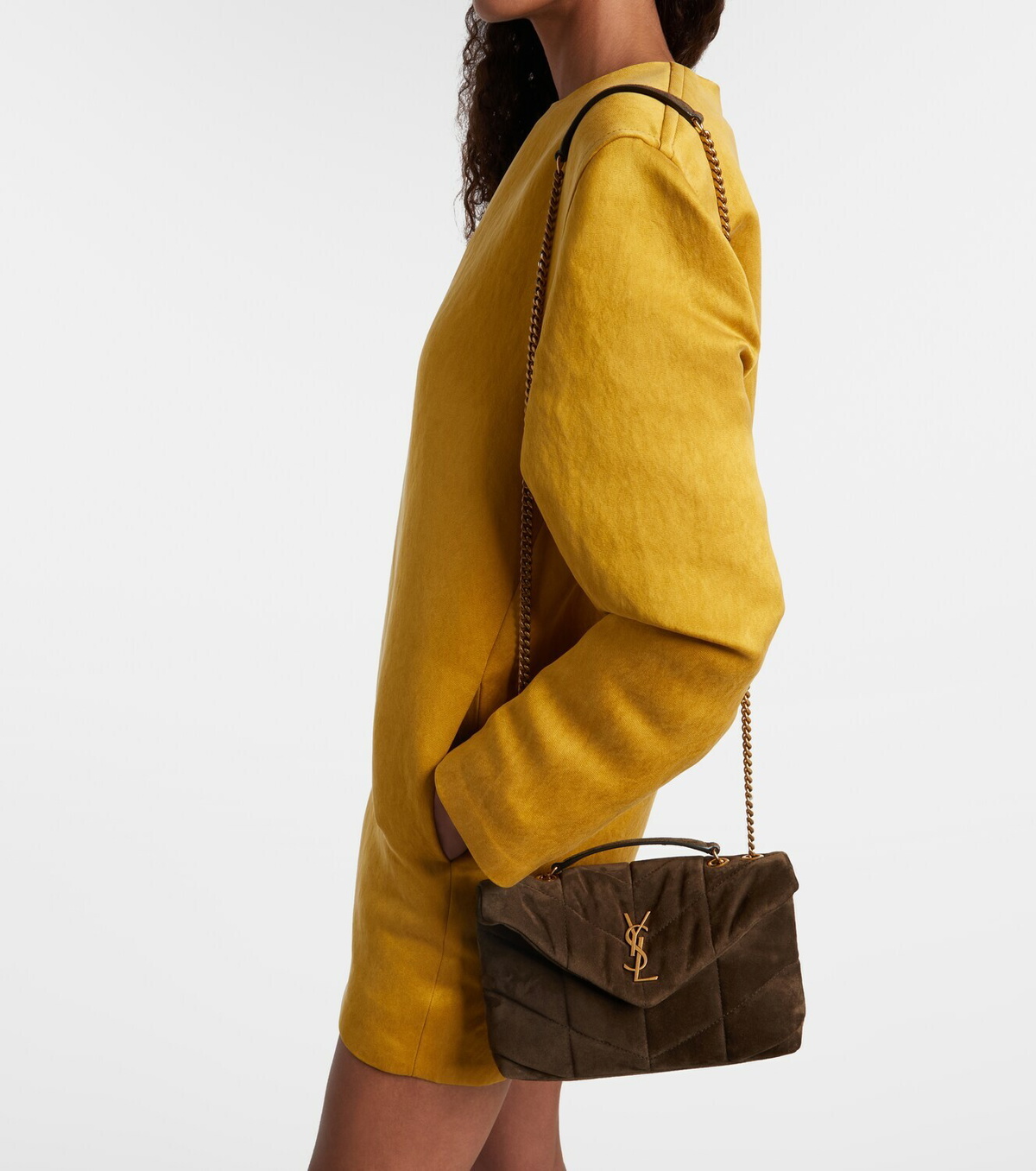 Saint Laurent Puffer Toy suede shoulder bag