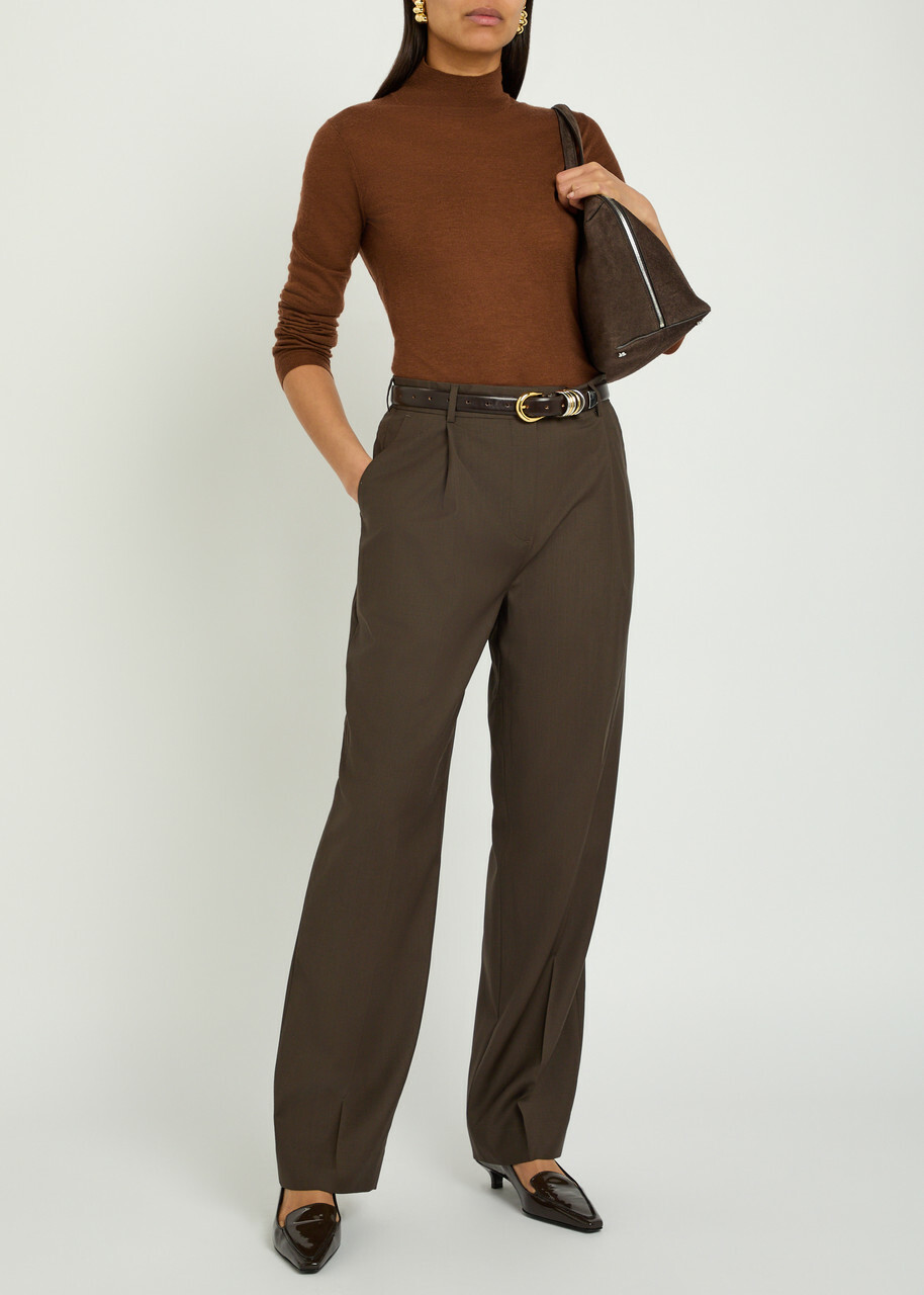 Joseph Mock-neck Cashmere top Rust