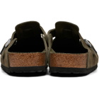 Birkenstock Khaki Boston Soft Footbed Suede Leather Loafers