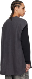 Jan-Jan Van Essche Gray O-Project Panama Mesh Cloth Vest