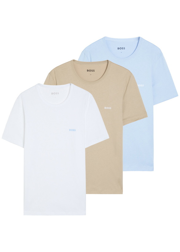 Photo: Boss Classic Logo-embroidered Cotton T-shirt set of Three White
