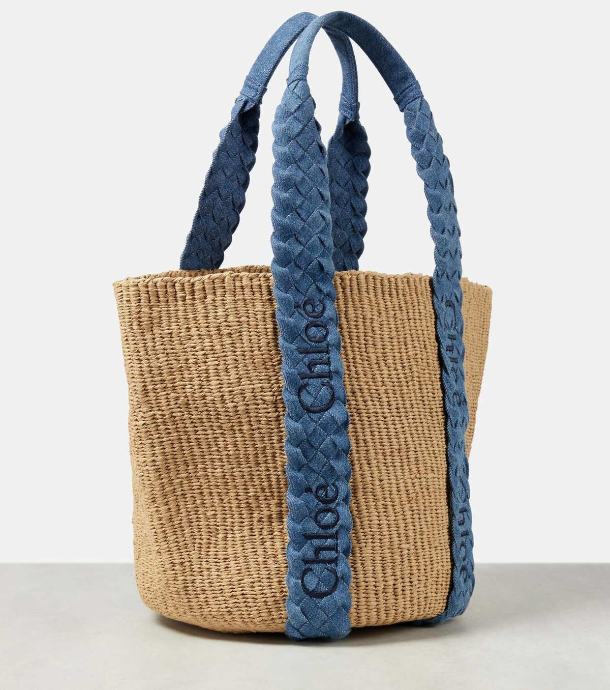 Chloé Woody Medium denim tote bag Chloe